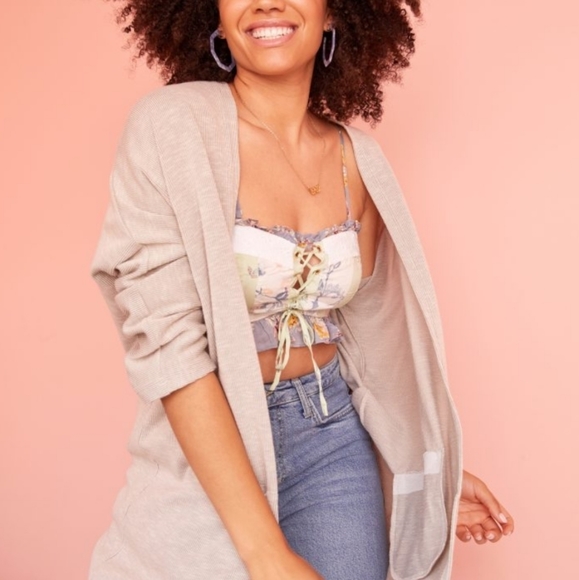 Cardigan Donni Sandwash Ribbed Cardigan Coat OSFA - Picture 6 of 12